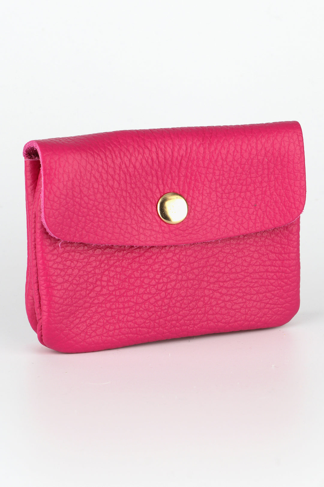 small raspberry pink leather coin purse