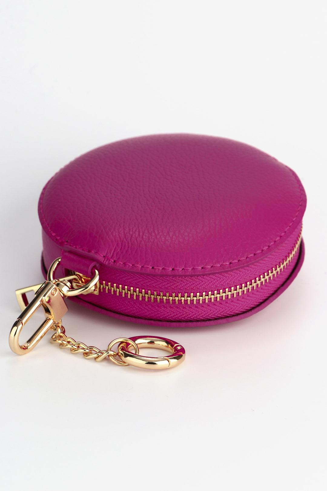 annie-italian-leather-round-clip-on-purse-berry-pebbled-zip-closure