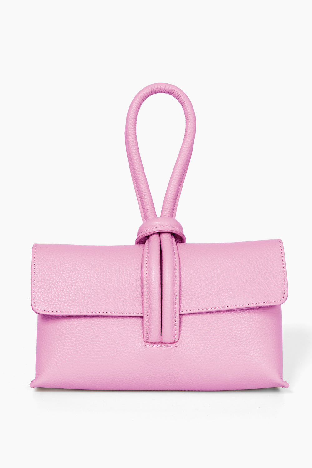 Trixie-Clutch-Bag-Pebbled-Italian-Leather-in-Hot-Pink-Front