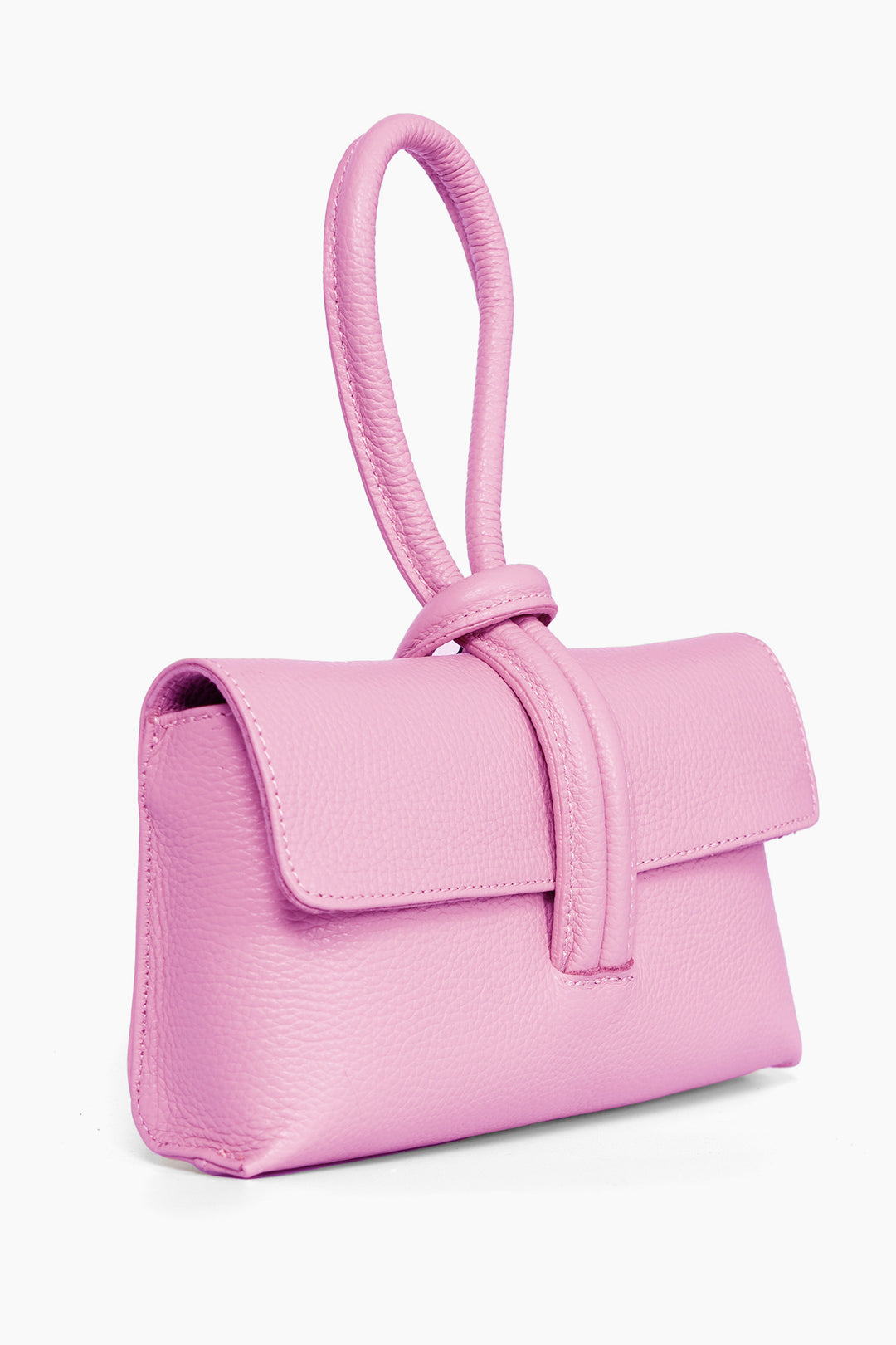 Trixie-Clutch-Bag-Pebbled-Italian-Leather-in-Hot-Pink-Side