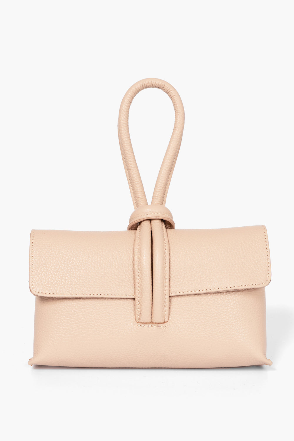 trixie-nude-pebbled-clutch-bag-front-view