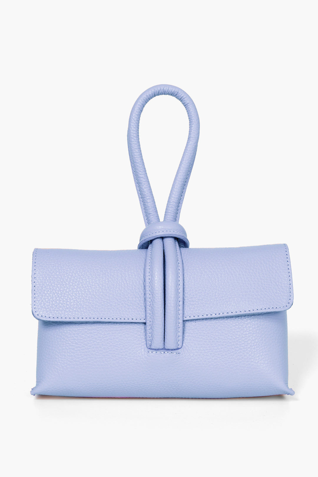 Trixie-Clutch-Bag-Pebbled-Italian-Leather-in-Powder-Blue-Front