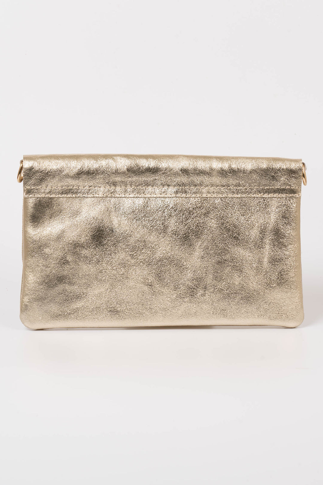 Britta Italian Leather Clutch Bag - Gold, Metallic