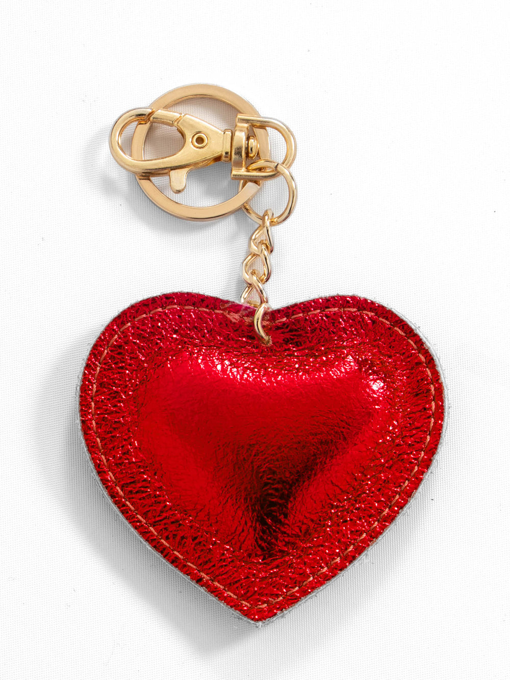 valentina-italian-leather-love-heart-keyring-scarlett-metallic-close-up