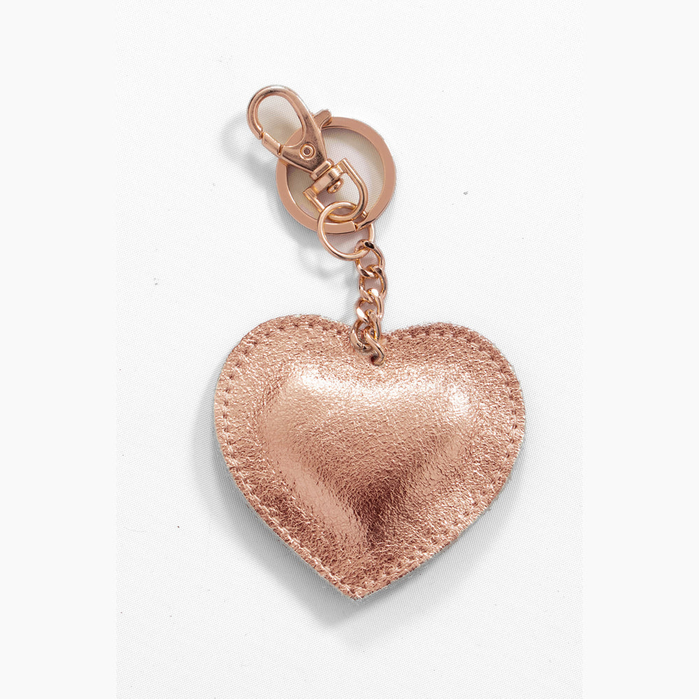 Valentina-Love-heart-Italian-Leather-Keyring-in-Peach-Gold