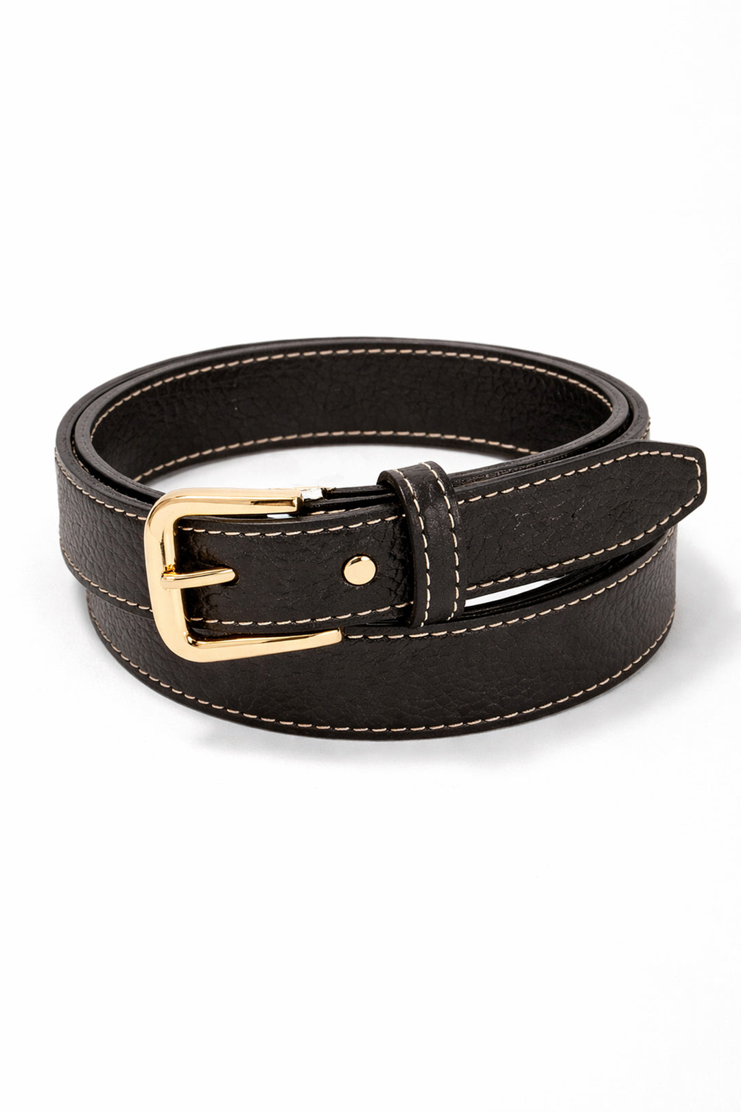 Cooper Italian Leather 3cm Belt - Black, Pebbled