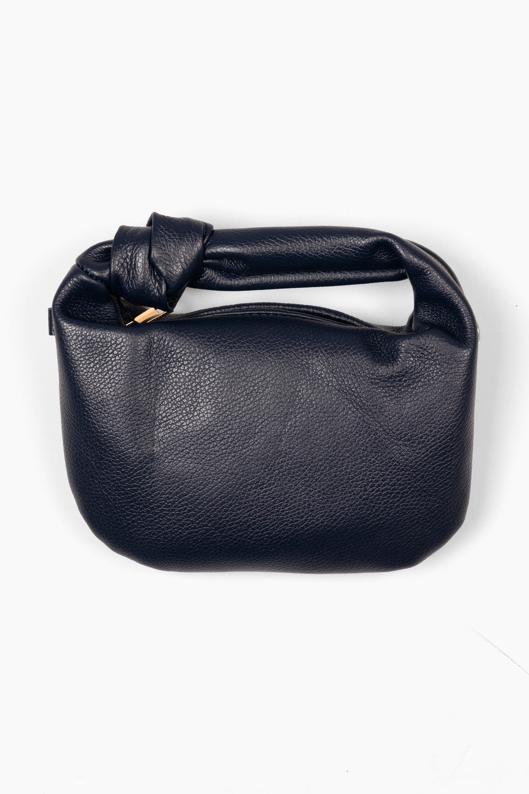 colby-navy-blue-pebbled-italian-leather-small-hobo-bag-front-view