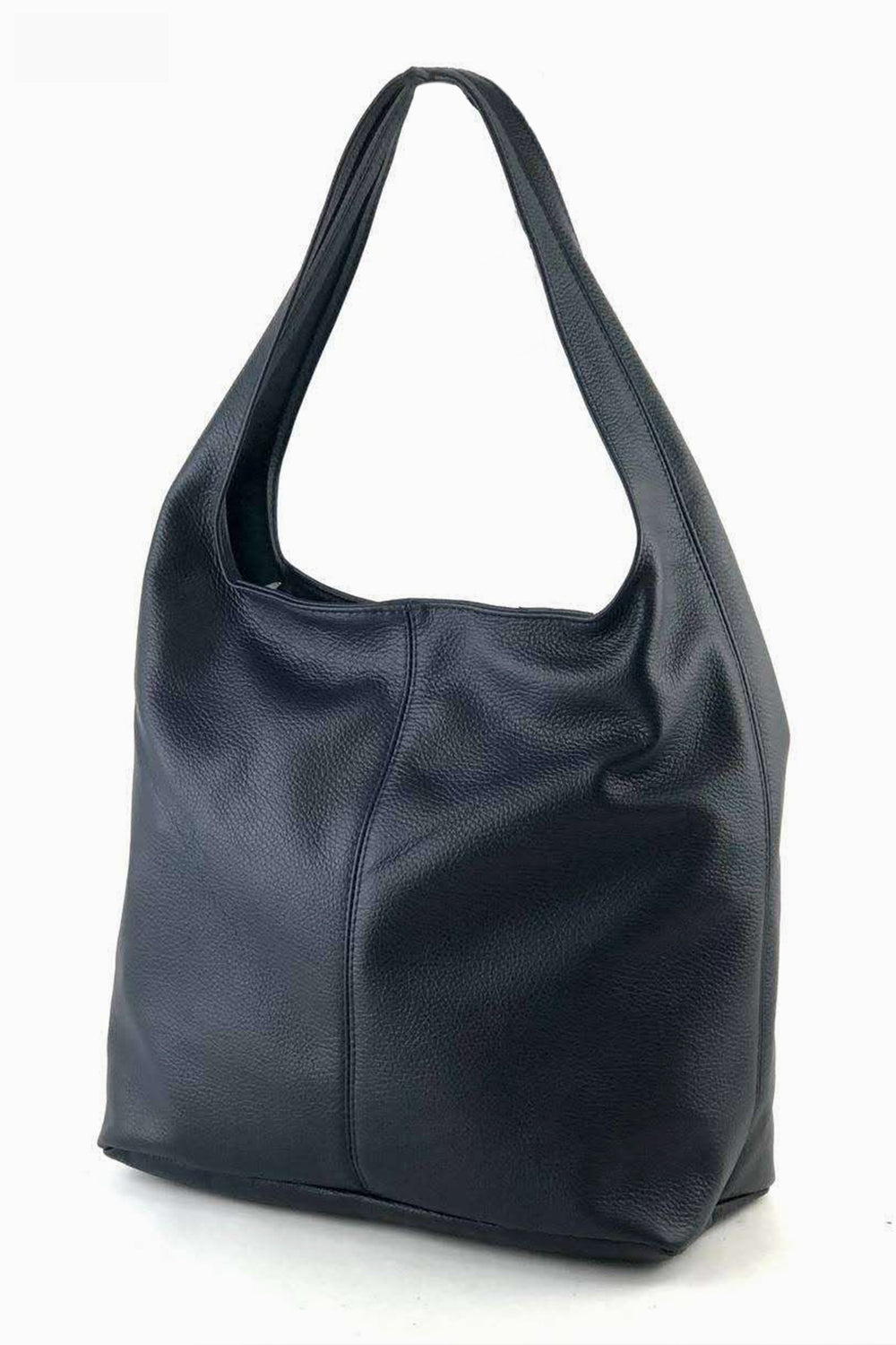ridley-navy-blue-pebbled-italian-leather-shoulder-bag-loop-top-handle