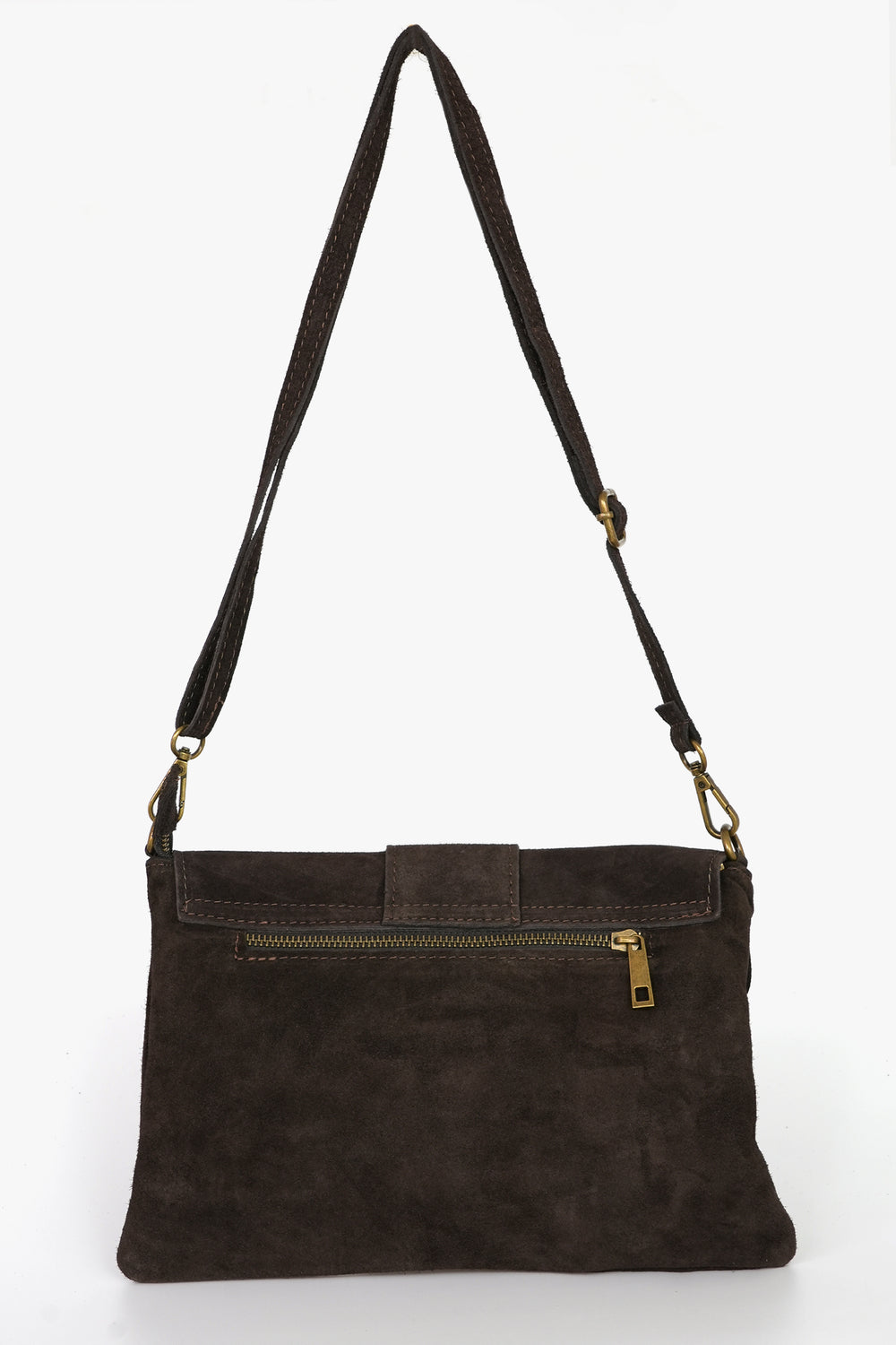 Buckle-Clutch-Bag-Italian-Suede-Leather-in-Brown-Back