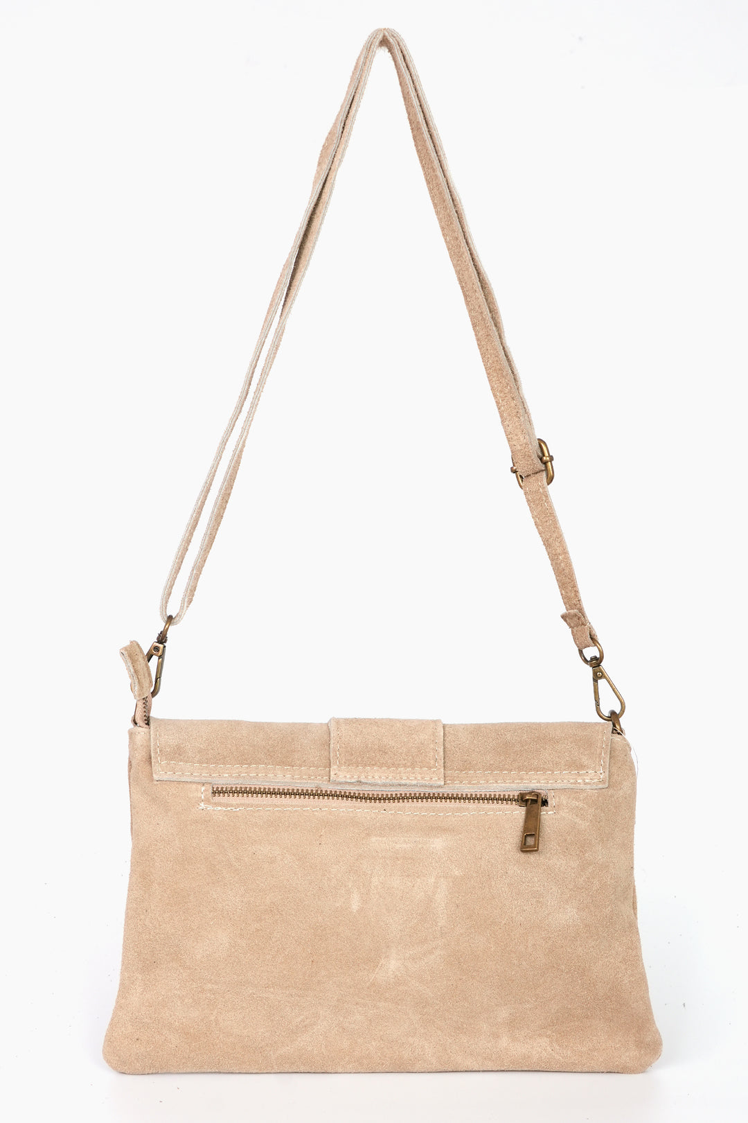 Buckle-Clutch-Bag-Italian-Suede-Leather-in-Taupe-Back