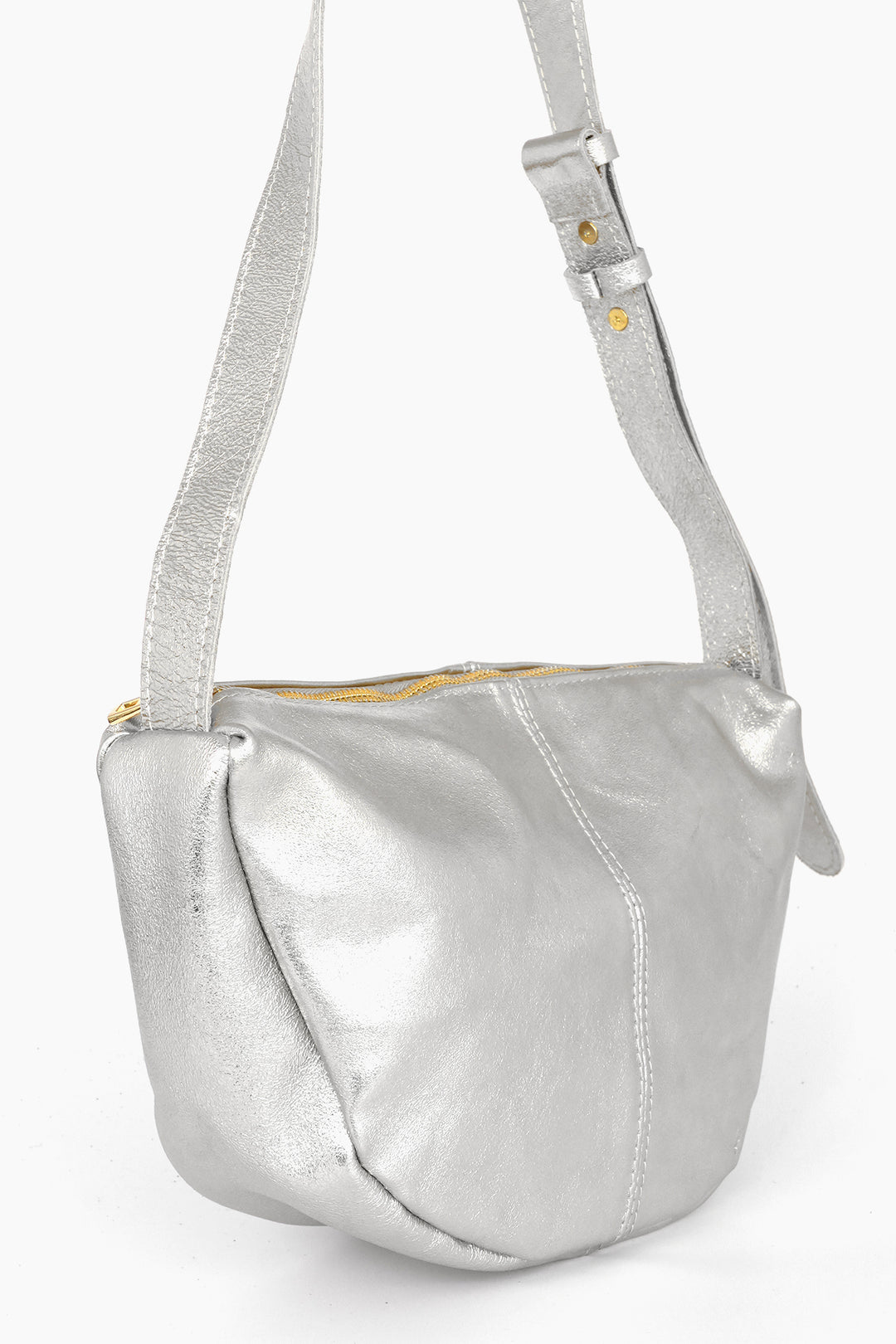 Half-Moon-Crossbody-Bag-Metallic-Italian-Leather-in-Silver-Side
