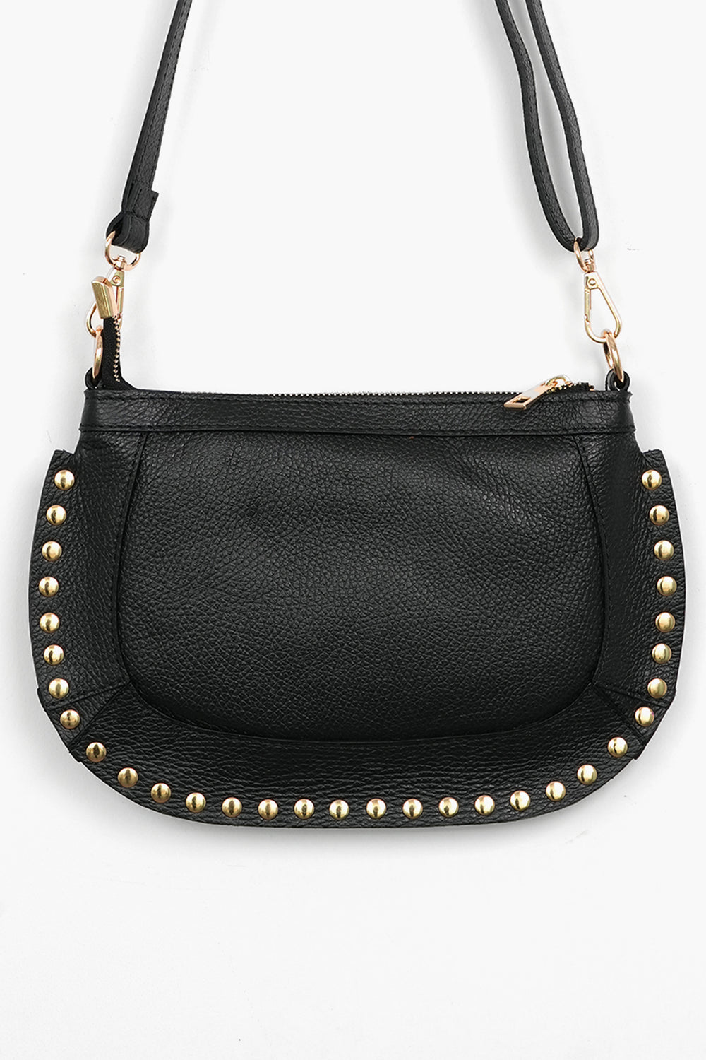 Studded-Crossbody-Bag-Metallic-Italian-Leather-in-Black-Close-Up