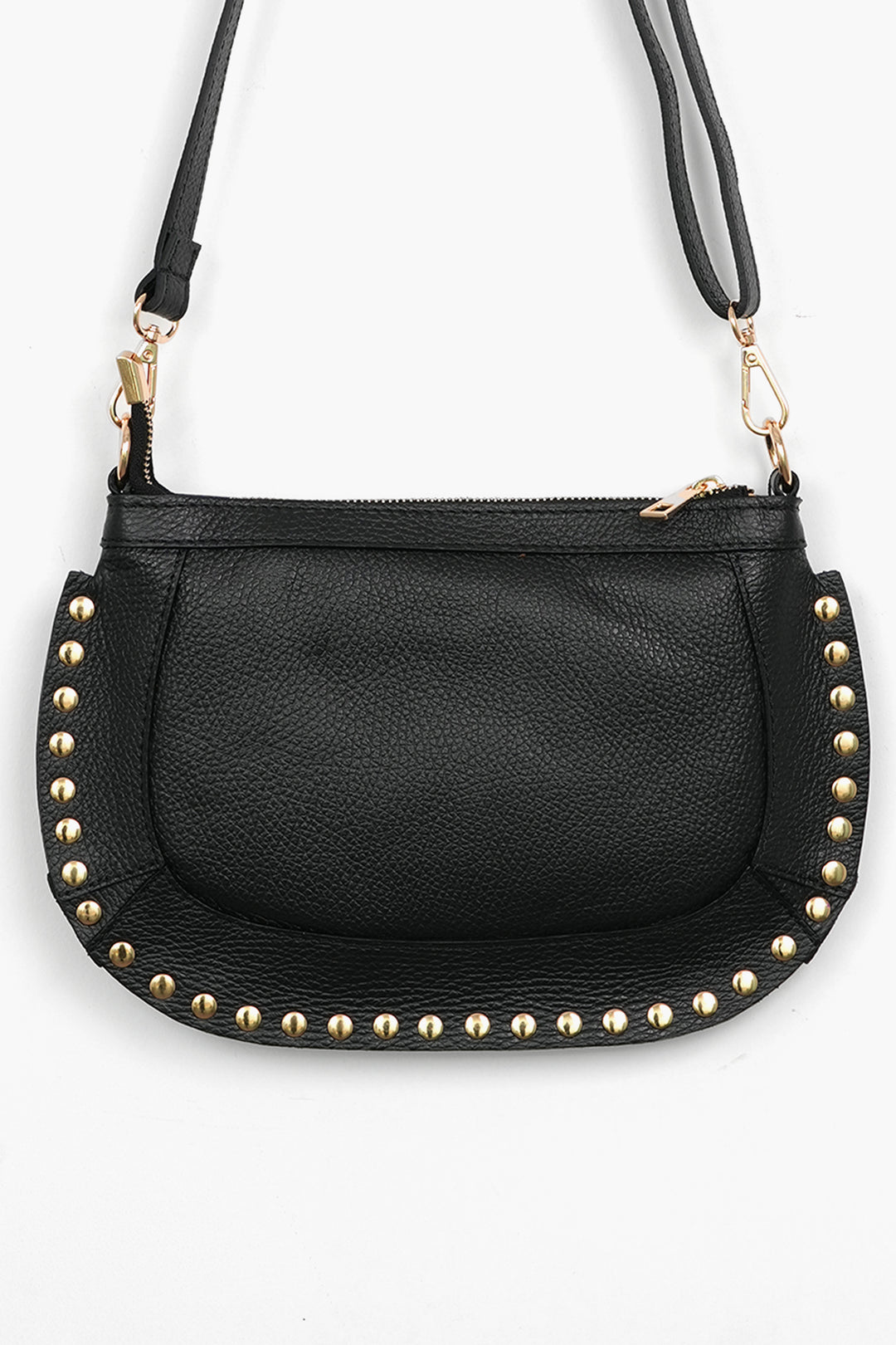 Studded-Crossbody-Bag-Metallic-Italian-Leather-in-Black-Close-Up