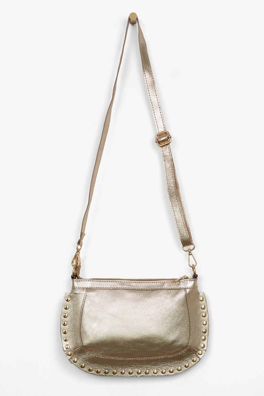 Studded-Crossbody-Bag-Metallic-Italian-Leather-in-Gold-Front