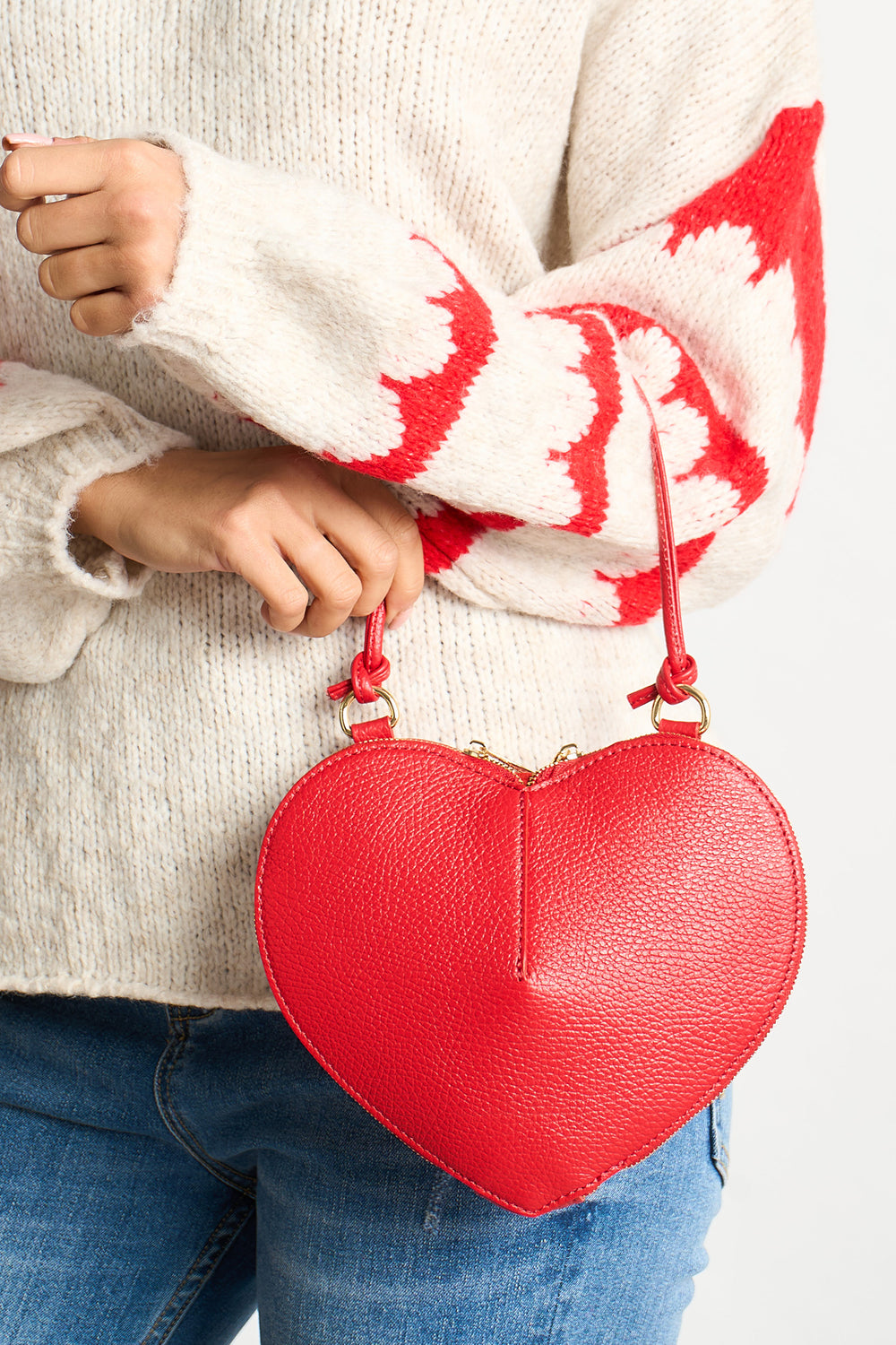 Heart-Crossbody-Bag-Pebbled-Italian-Leather-in-Red-On-Model