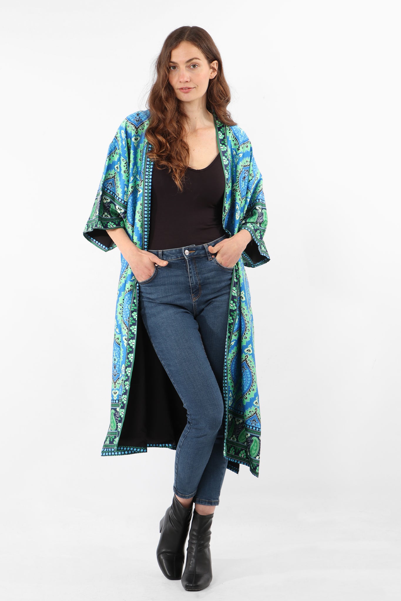 Turquoise on sale kimono cardigan