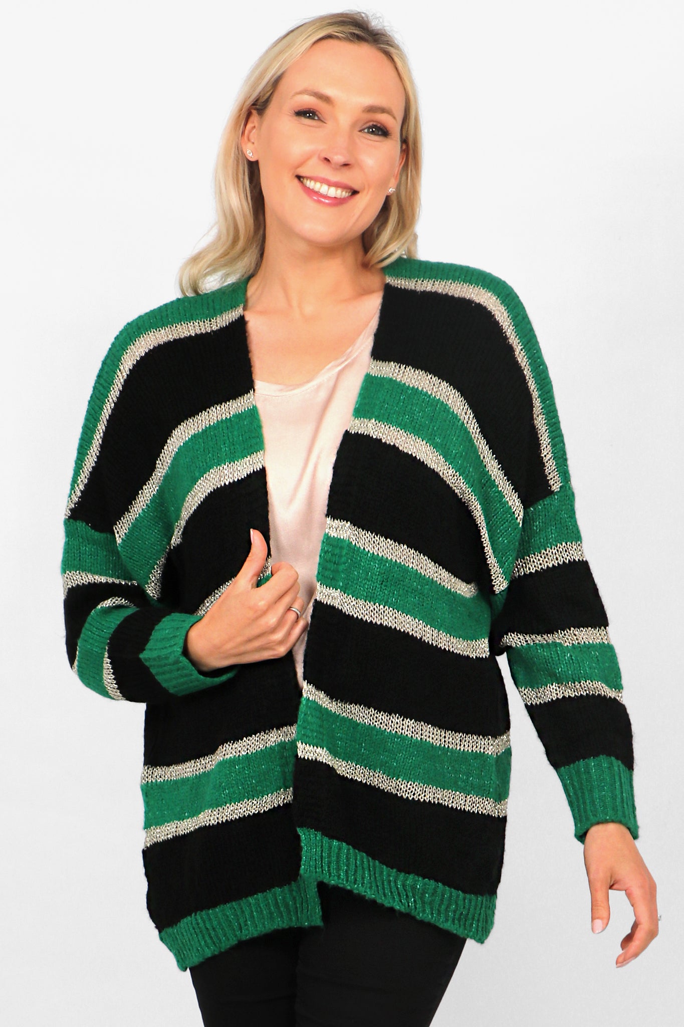 Striped cardigan hot sale