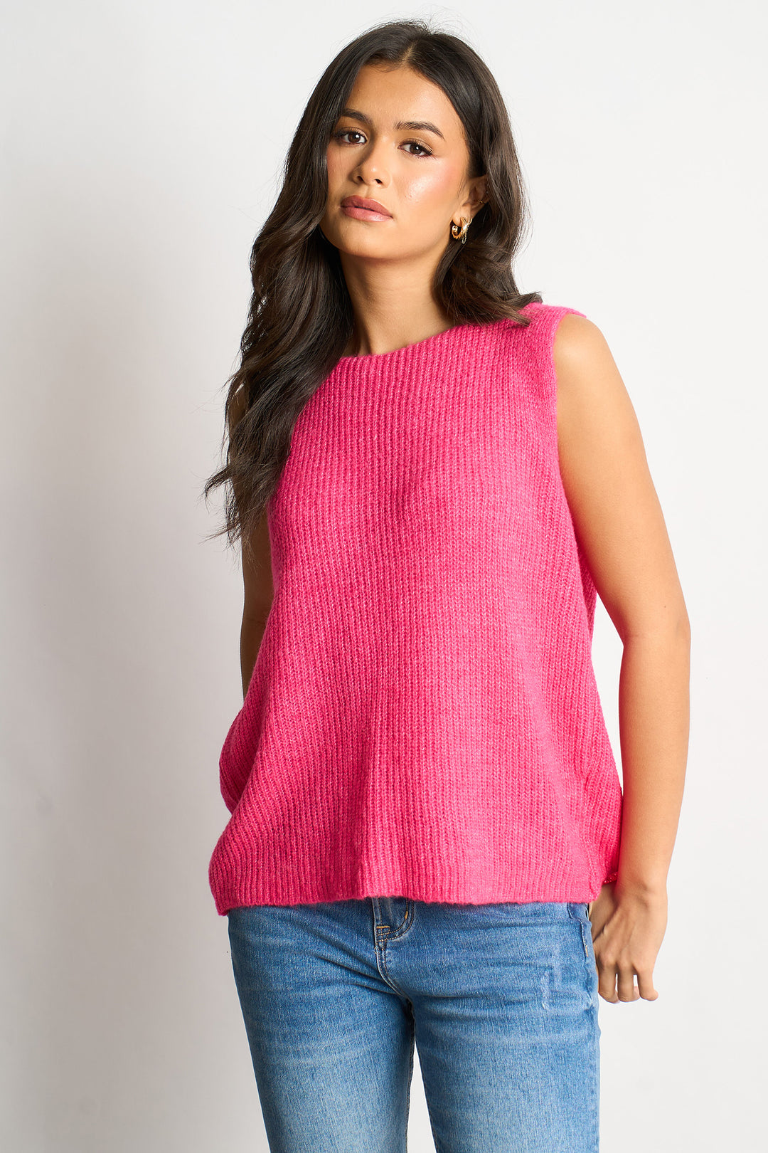 Button-Back-Italian-Wool-Blend-Tank-Top-in-Pink-Front-View