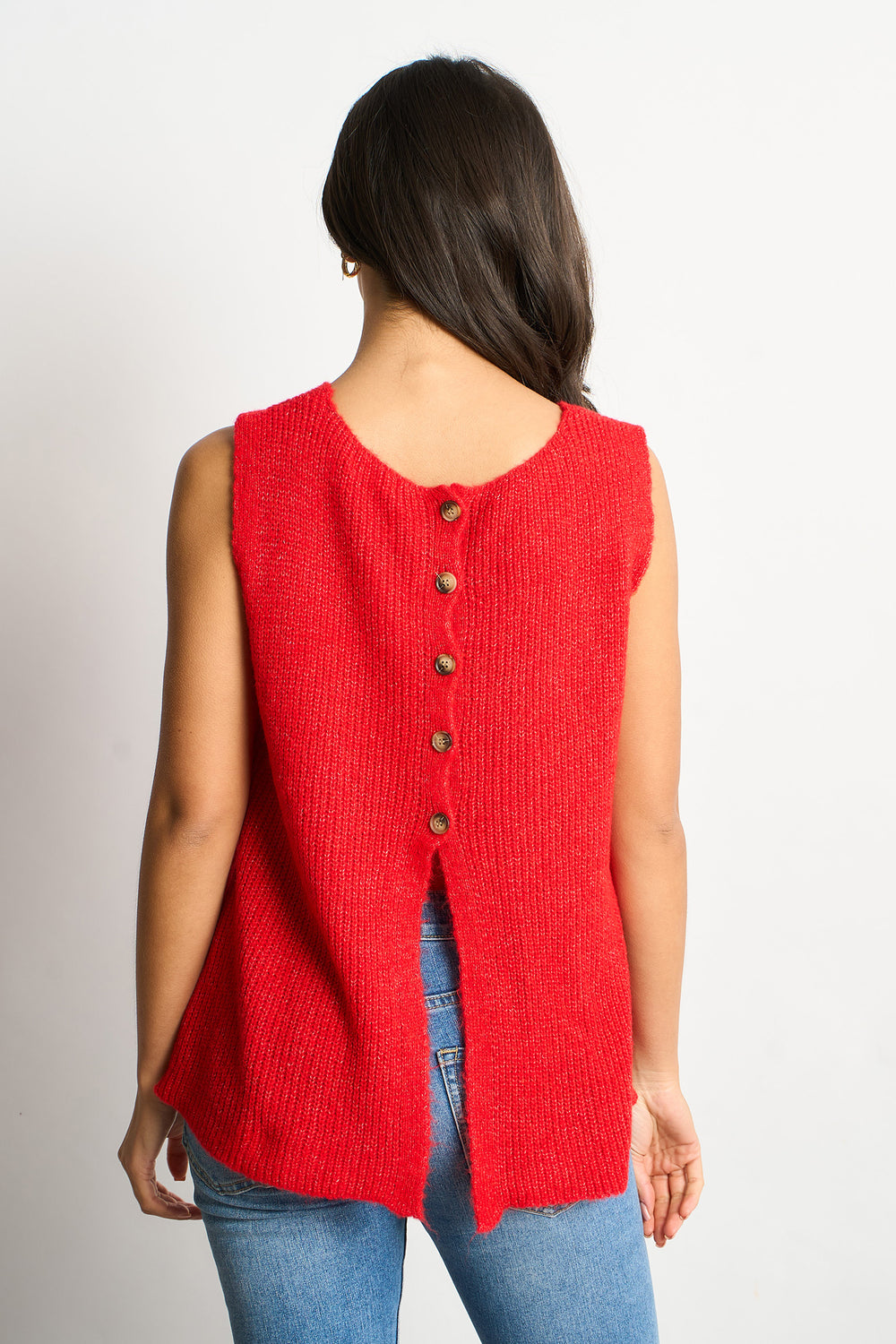 Button-Back-Italian-Wool-Blend-Tank-Top-in-Red-Back-View
