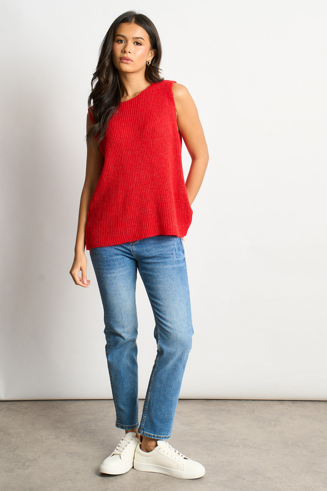 Button-Back-Italian-Wool-Blend-Tank-Top-in-Red-Full-Model
