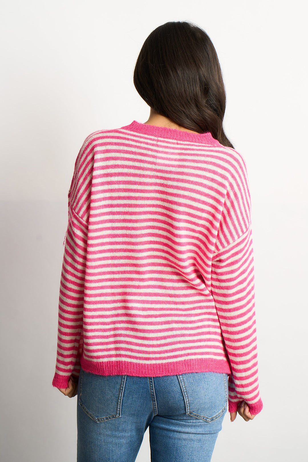 Striped-Italian-Wool-Blend-Knitted-Jumper-in-Pink-back