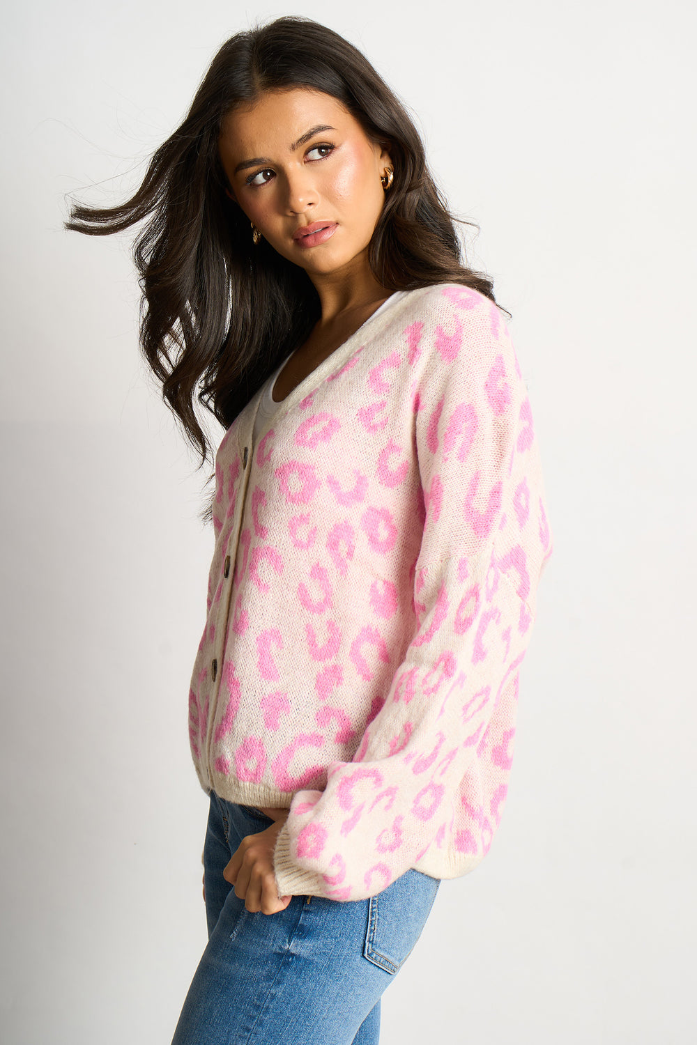 Leopard-Print-Italian-Wool-Blend-Cardigan-in-Cream-Pink-Side