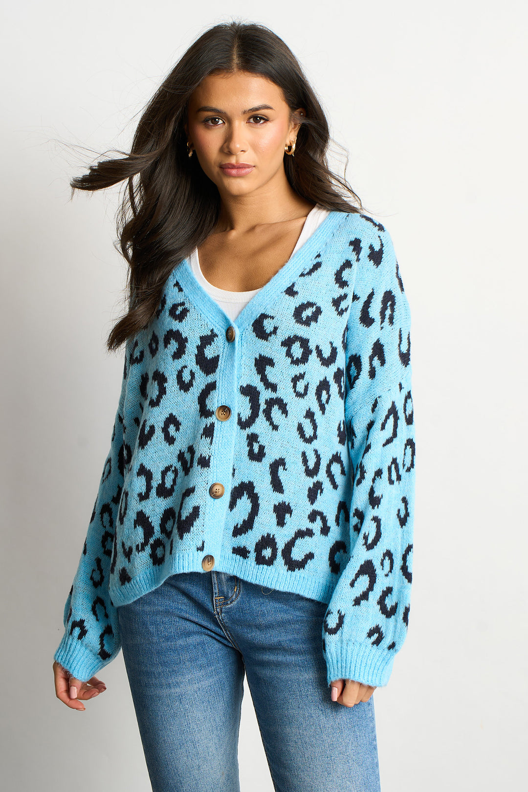 Leopard-Print-Italian-Wool-Blend-Cardigan-in-Blue-front