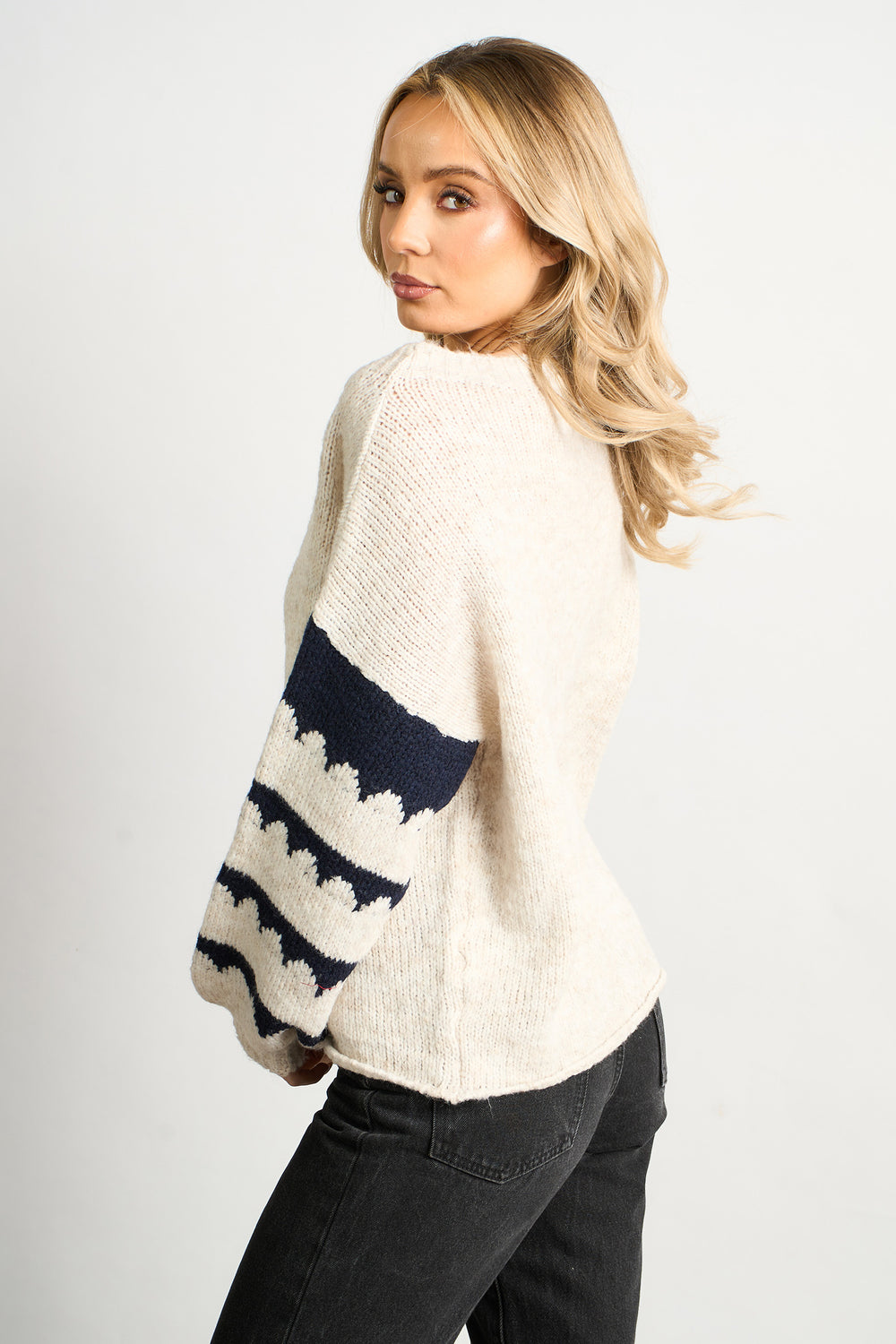 Striped-Sleeve-Italian-Wool-Blend-Jumper-in-Cream-Navy-side