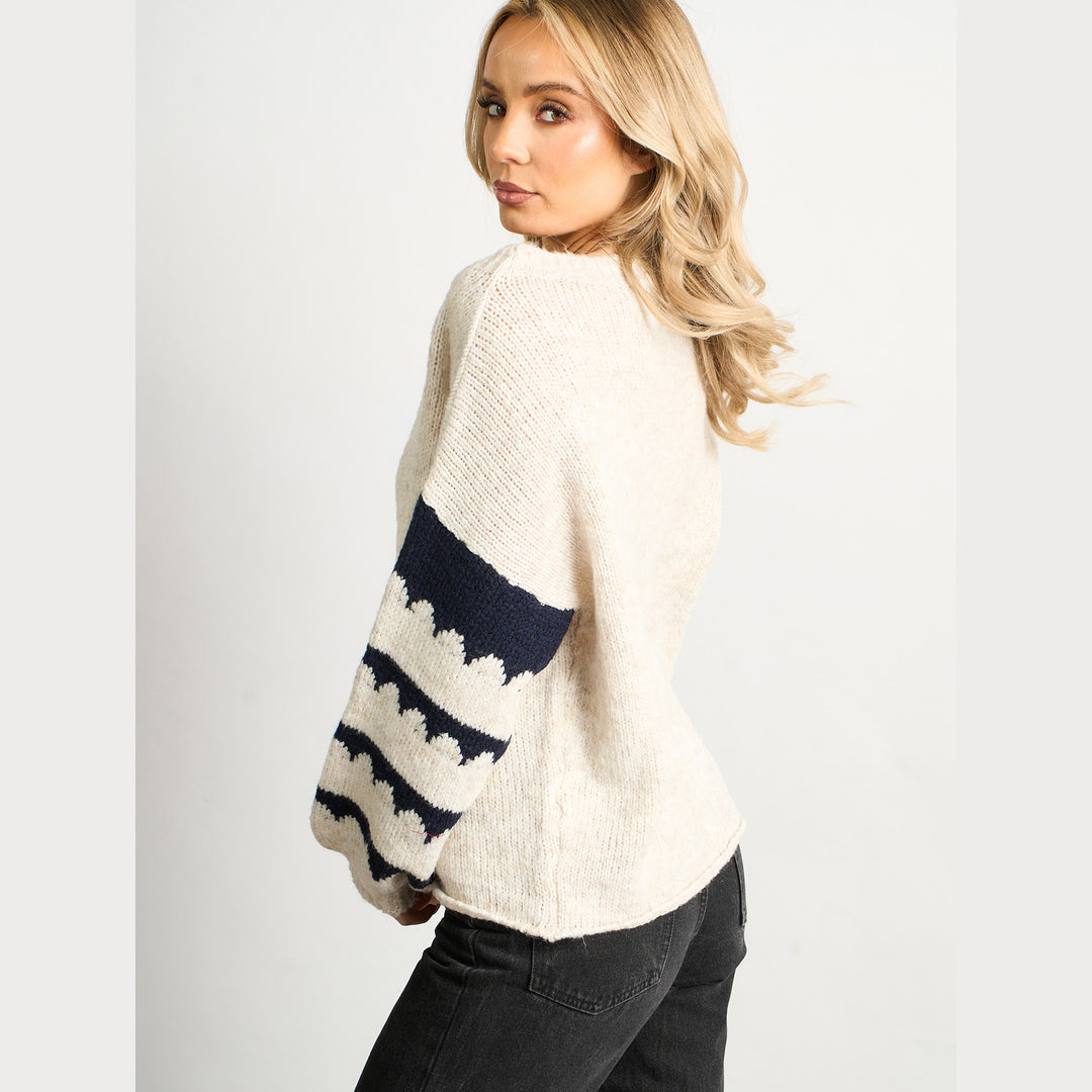 Striped-Sleeve-Italian-Wool-Blend-Jumper-in-Cream-Navy-side