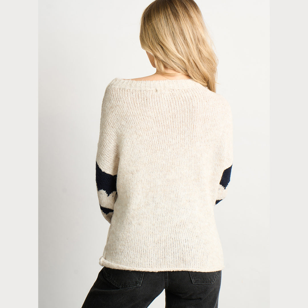 Striped-Sleeve-Italian-Wool-Blend-Jumper-in-Cream-Navy-back