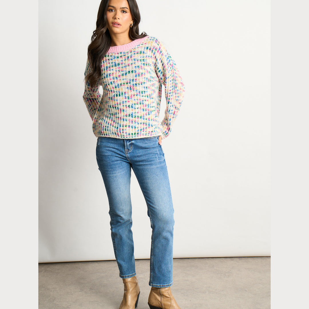 Speckled-Italian-Wool-Blend-Jumper-in-Pink-styled