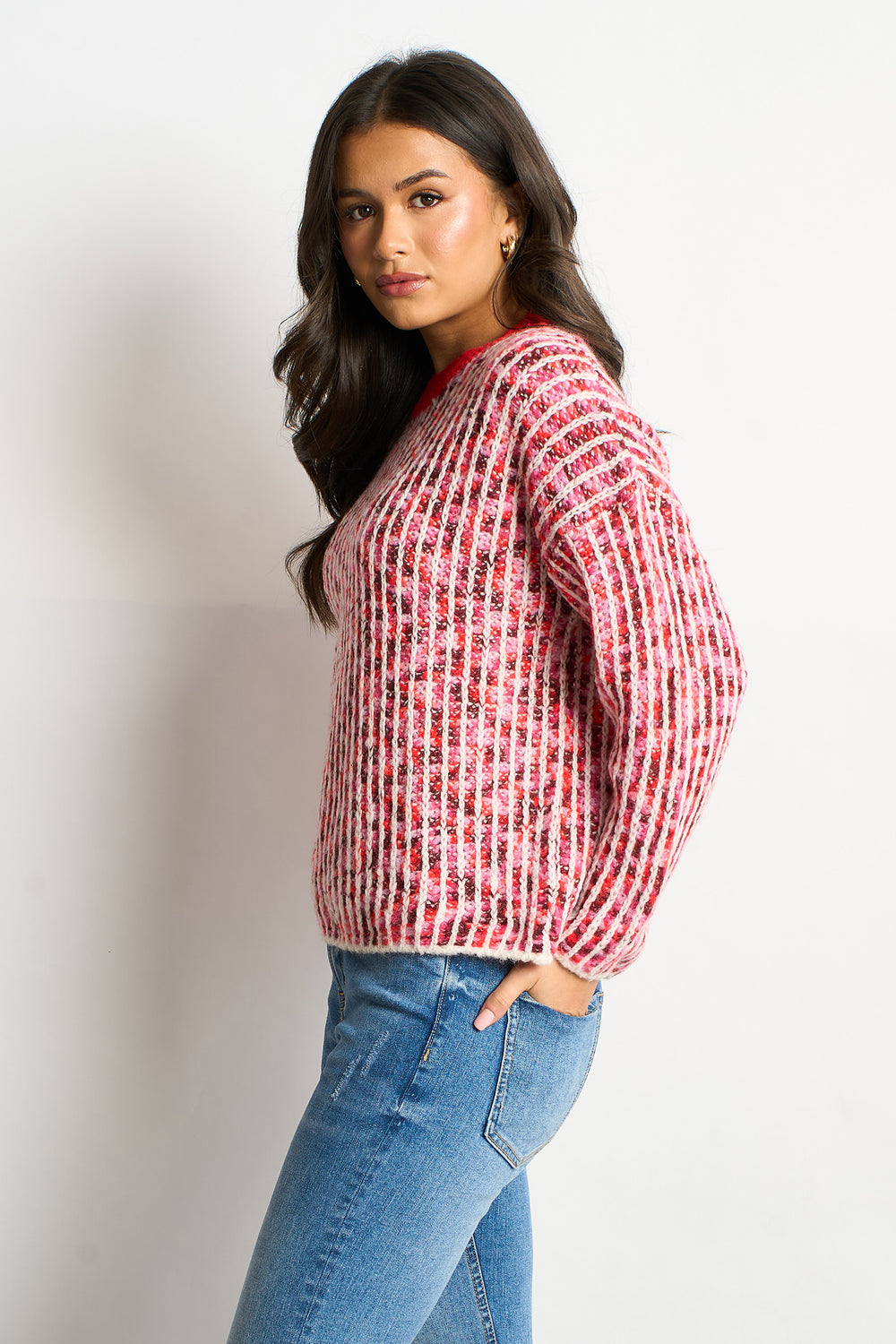Speckled-Italian-Wool-Blend-Jumper-in-Red-side