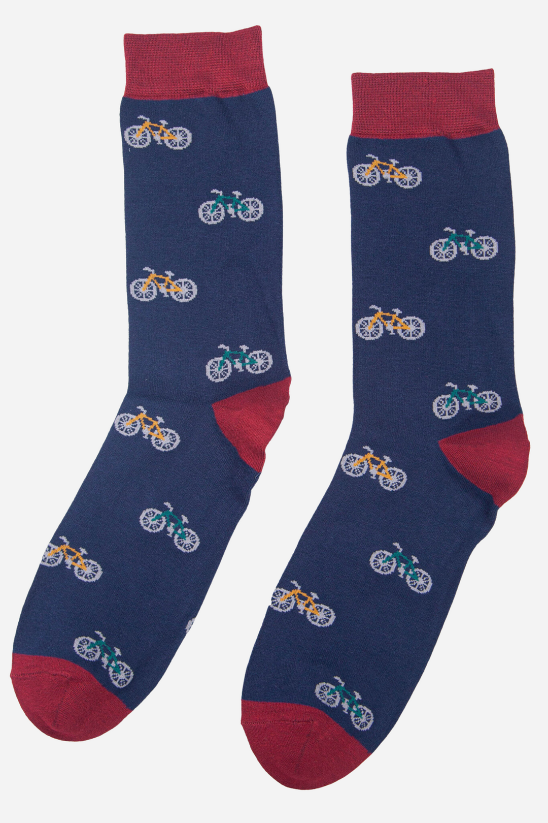 Navy Blue Men's Mountain Bike Print Socks