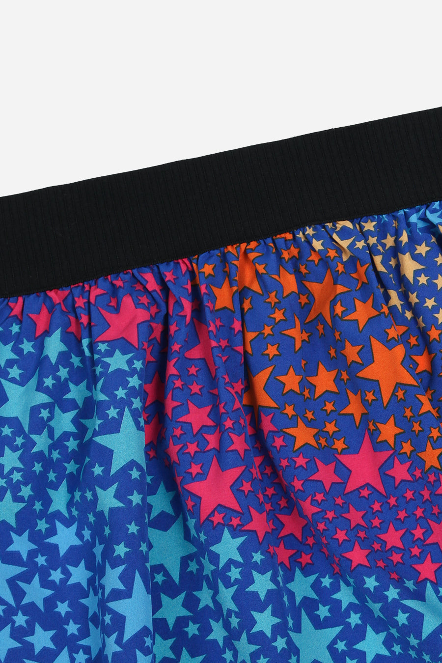 Royal Blue Fuchsia Star Wave Elasticated Waistband Maxi Skirt