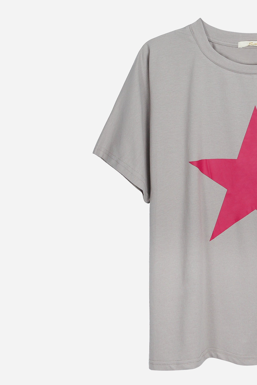 Lichtgrijs Fuchsia Statement Star T-shirt