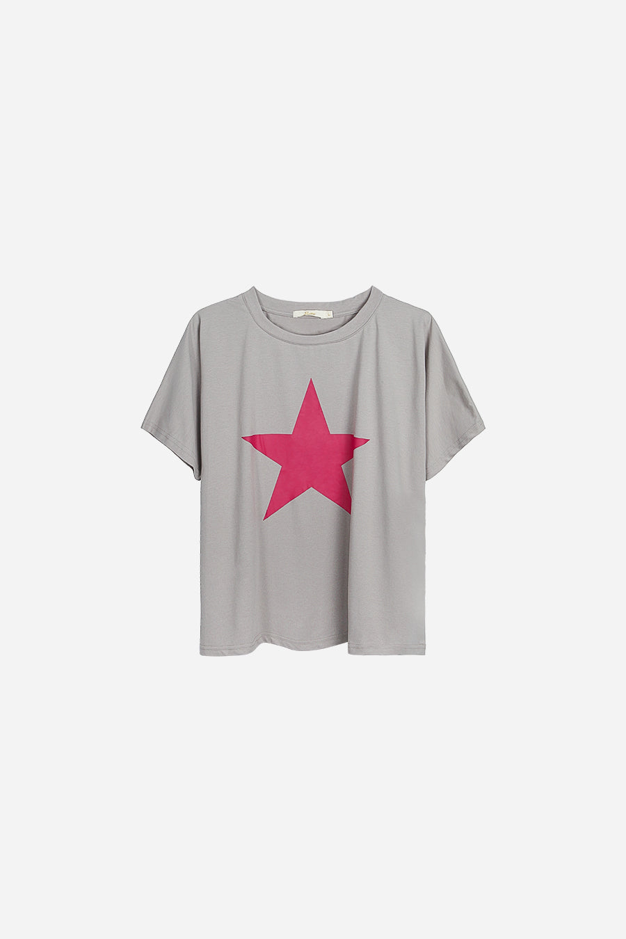 Light Grey Fuchsia Statement Star Tshirt