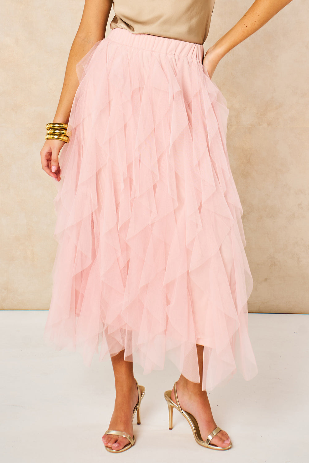 Layla-Dusty-Pink-Layered-Tulle-Maxi-Skirt-Front