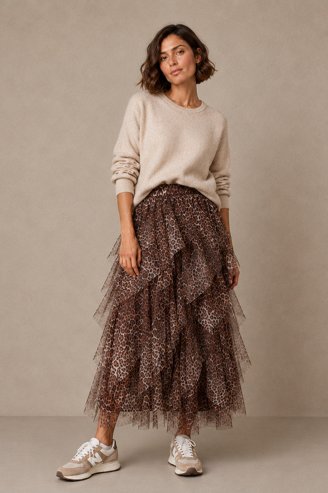 Leopard-Print-Layered-Tulle-Maxi-Skirt-in-Brown