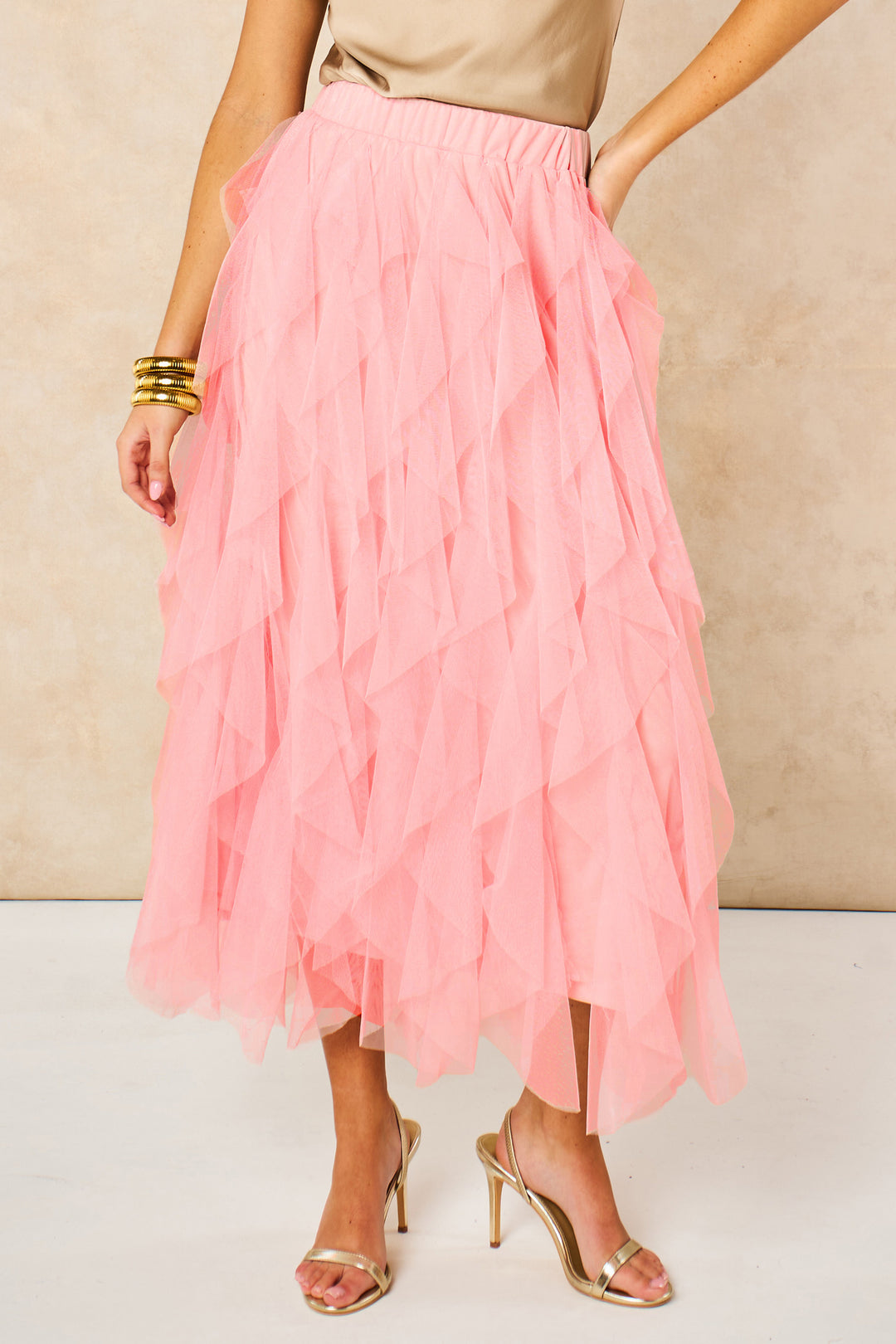 Layla-Pink-Layered-Tulle-Maxi-Skirt-Front