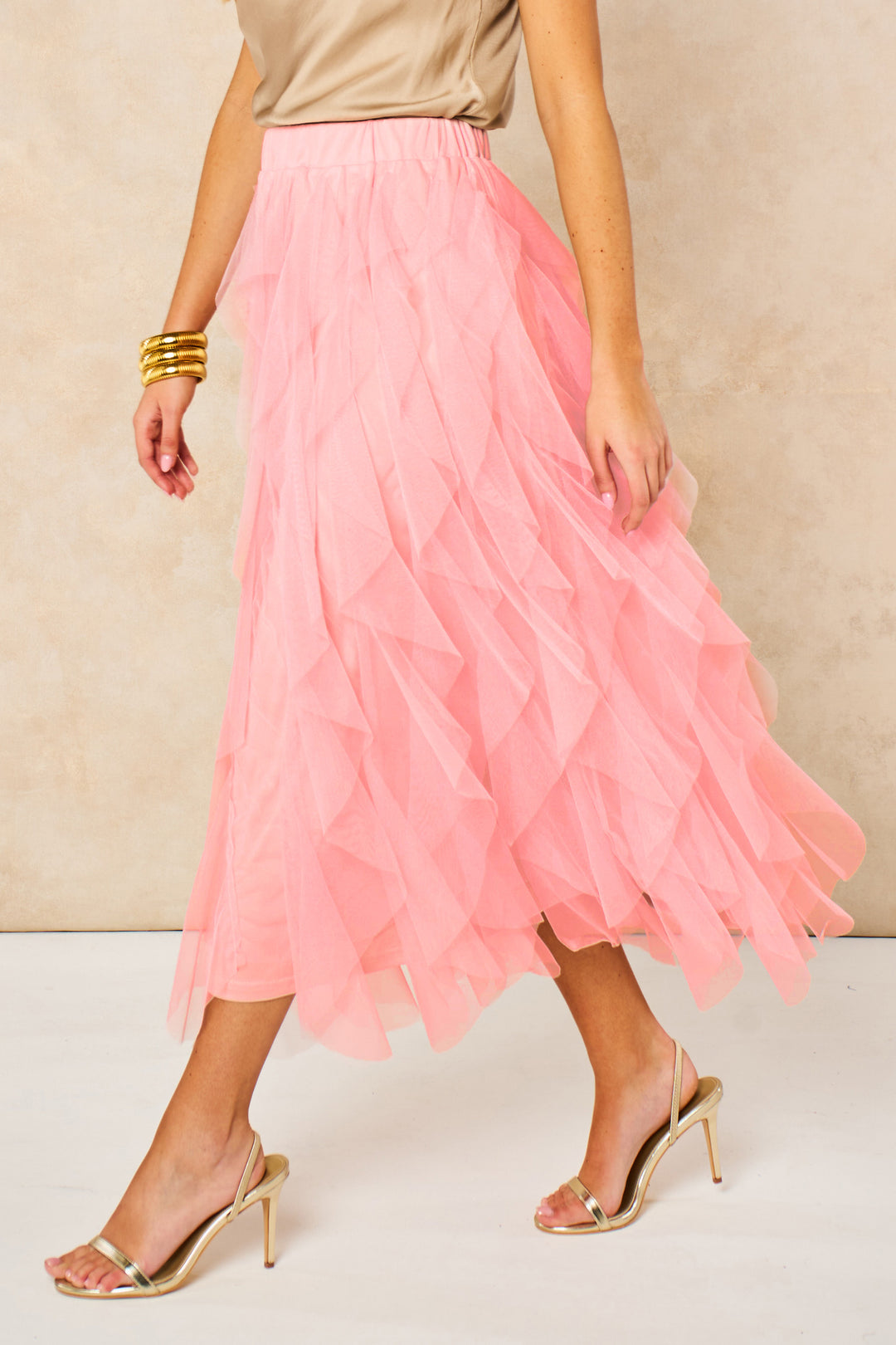 Layla-Pink-Layered-Tulle-Maxi-Skirt-Side