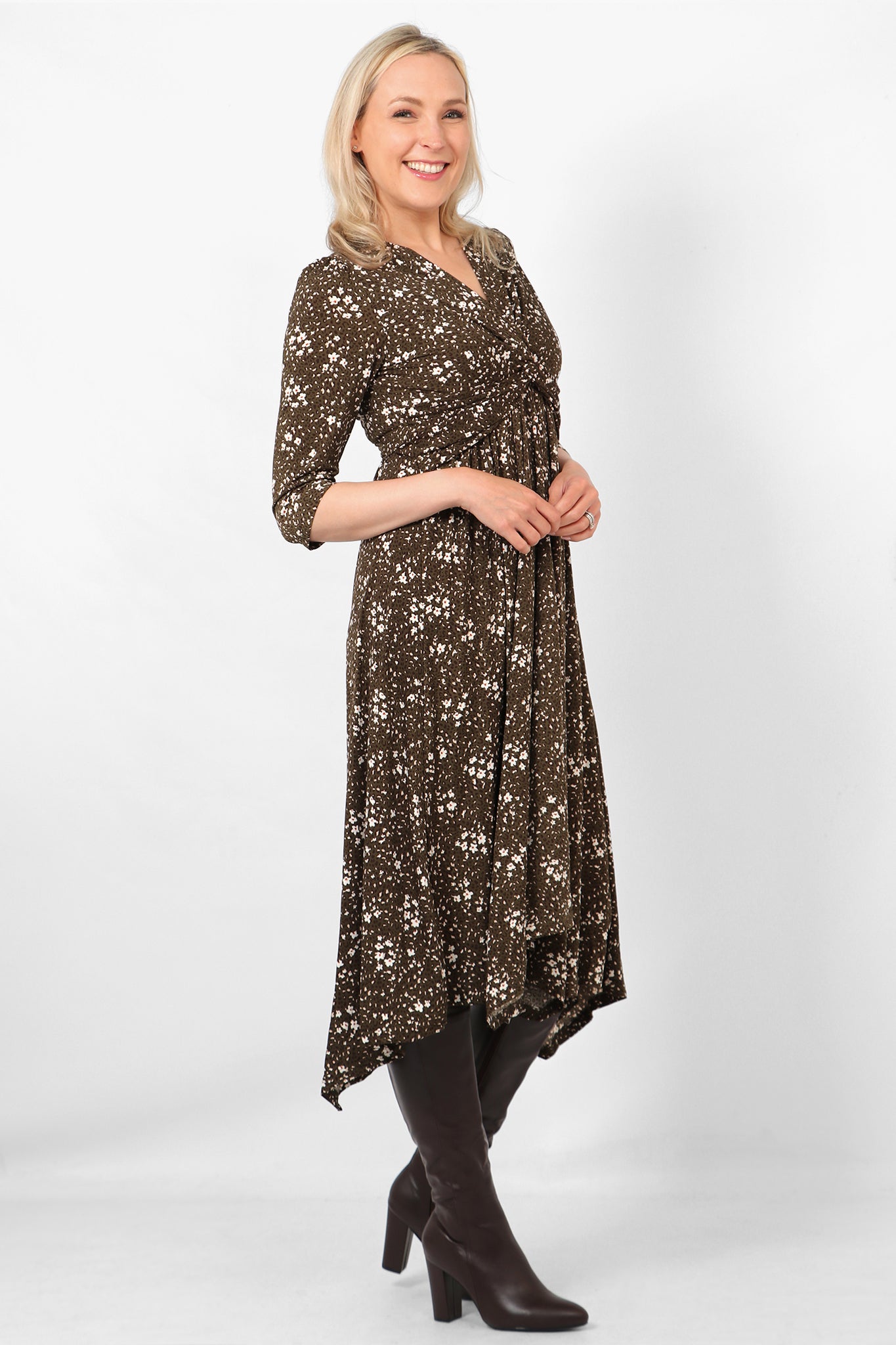 Khaki animal outlet print dress