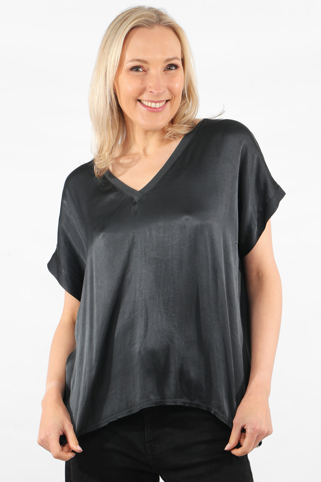 Dark Grey V-neck Top