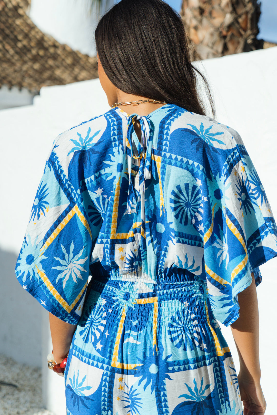 Sun-Checkerboard-V-Neck-Jumpsuit-in-Blue