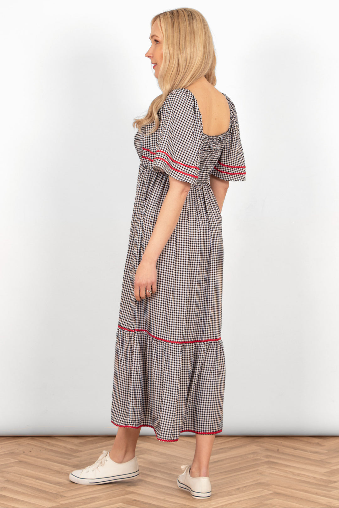 briar-milkmaid-maxi-dress-black-gingham-rear-view-square-neckline