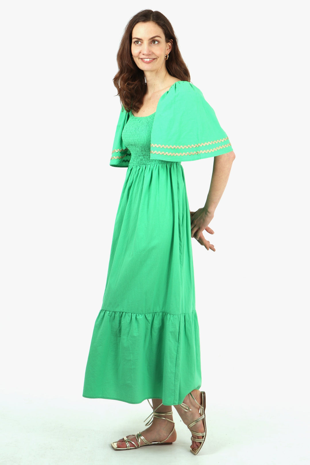 cotton milkmaid dress Sarta 100% Cotton Maxi Dress Shirred Milkmaid Dresses UK Short Sleeve – MSH Wholesale