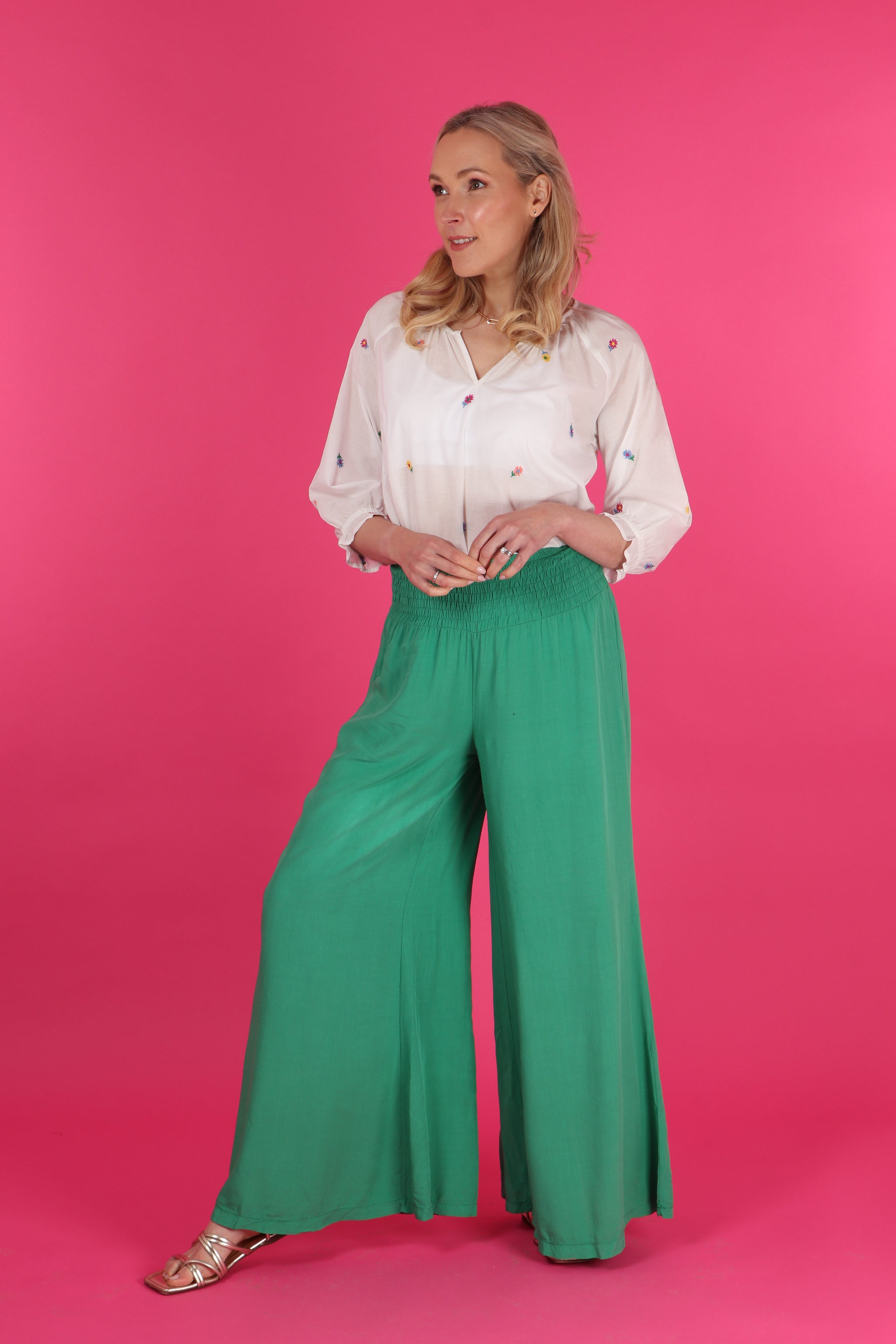 LADIES FLORAL PRINT Palazzo Trousers Womens Summer Wide Leg Pants Plus Size  8-26 £9.99 - PicClick UK