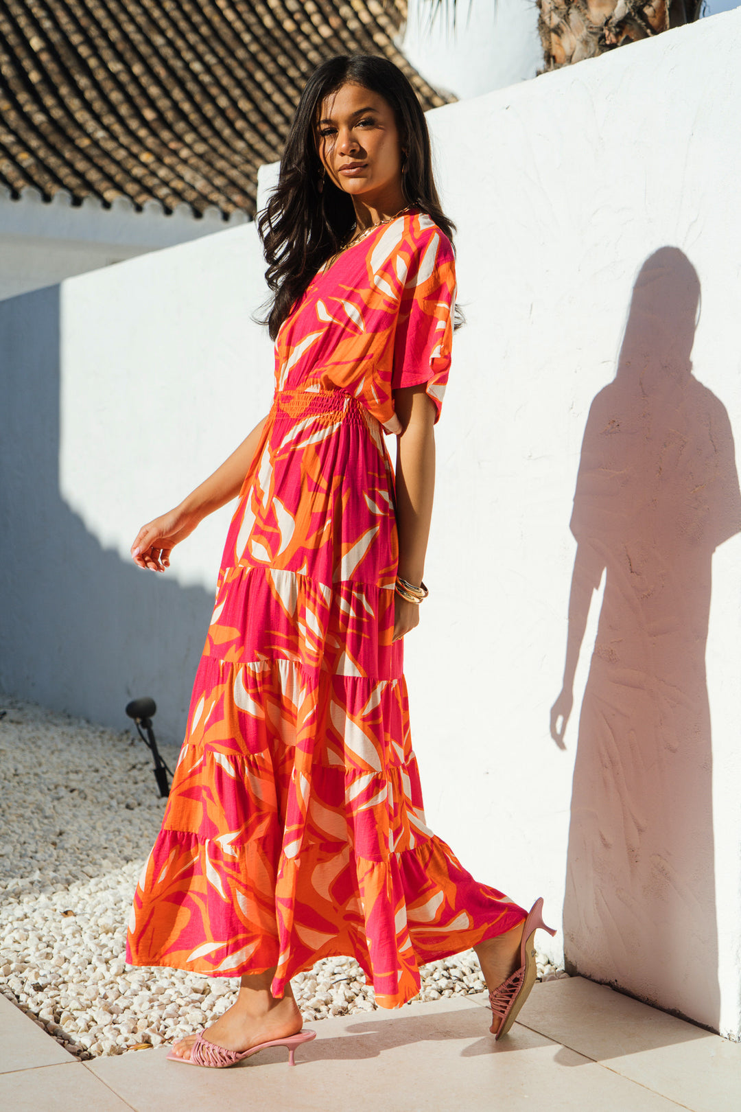 Tropical-Floral-Maxi-Kaftan-Dress-in-Hot-Pink