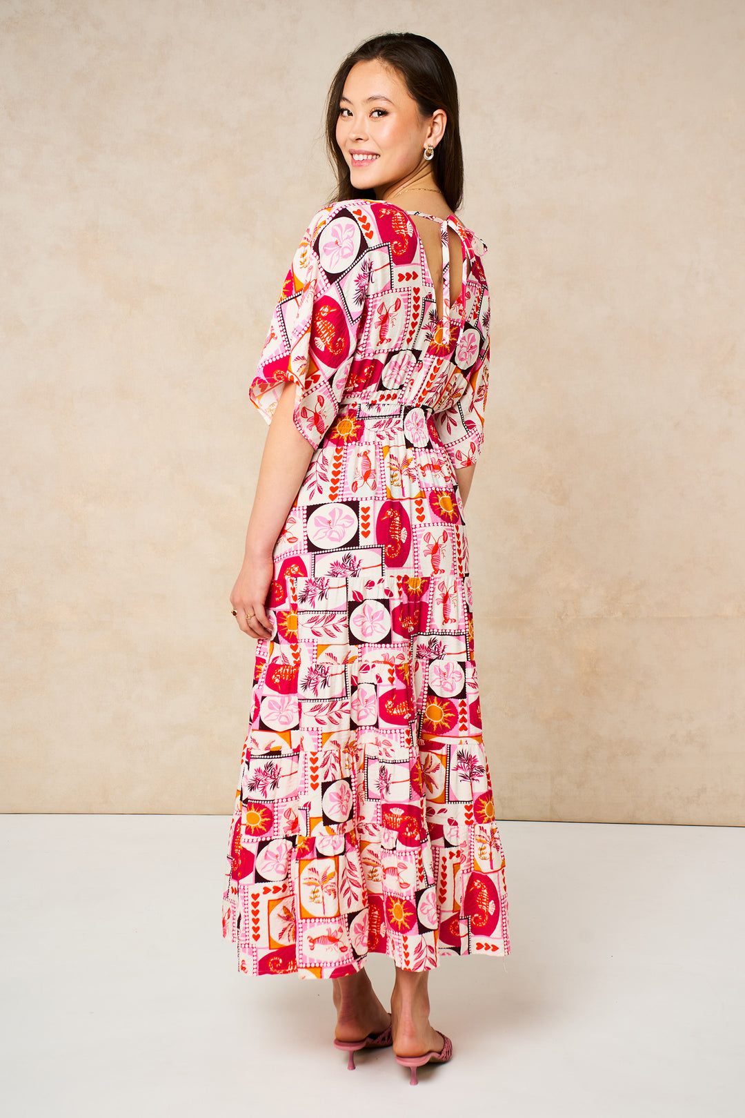 Postcard-Print-Maxi-Kaftan-Dress-in-Pink-back