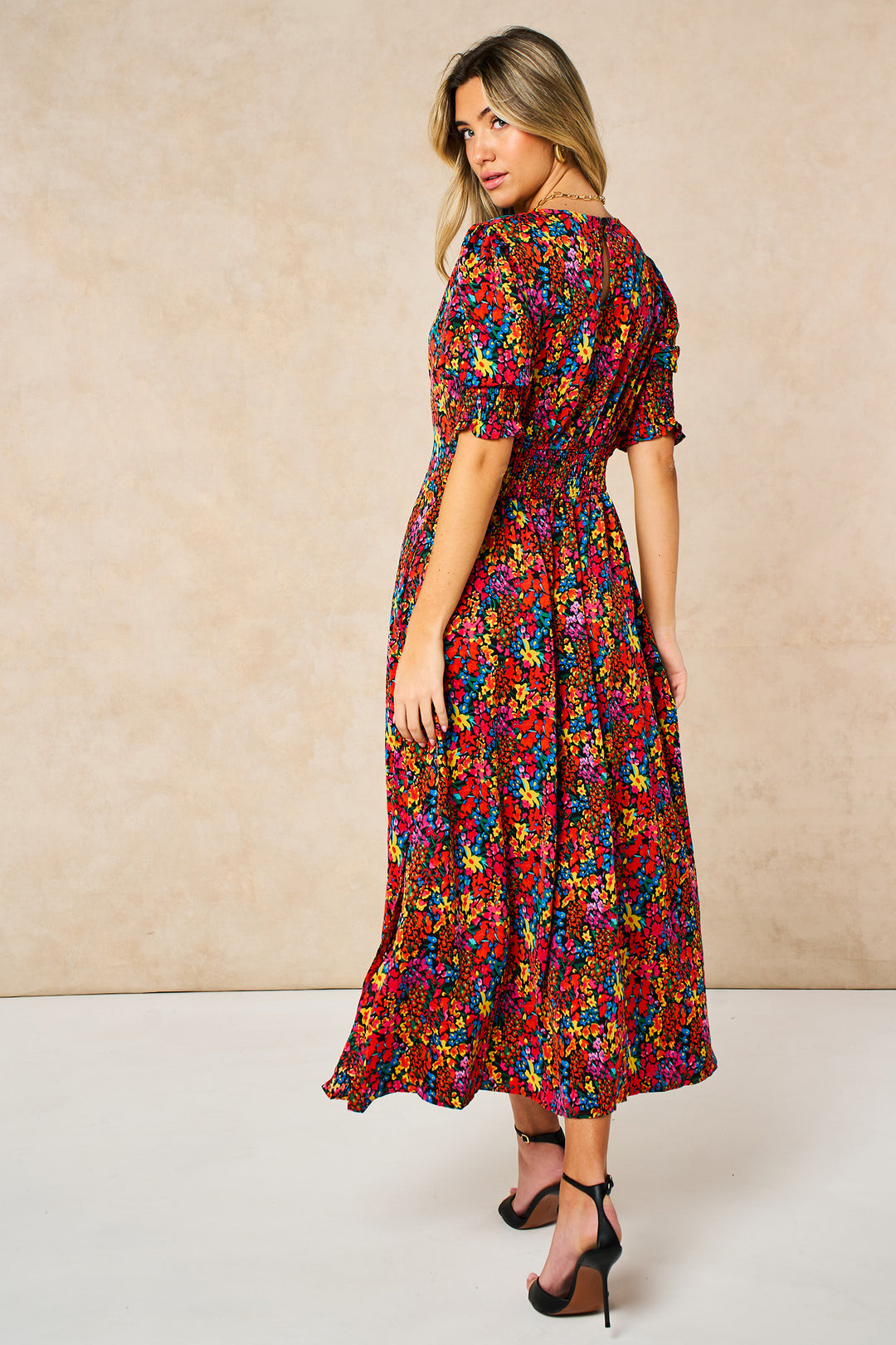 Ditsy-Floral-Midi-Tea-Dress-in-Multi-back