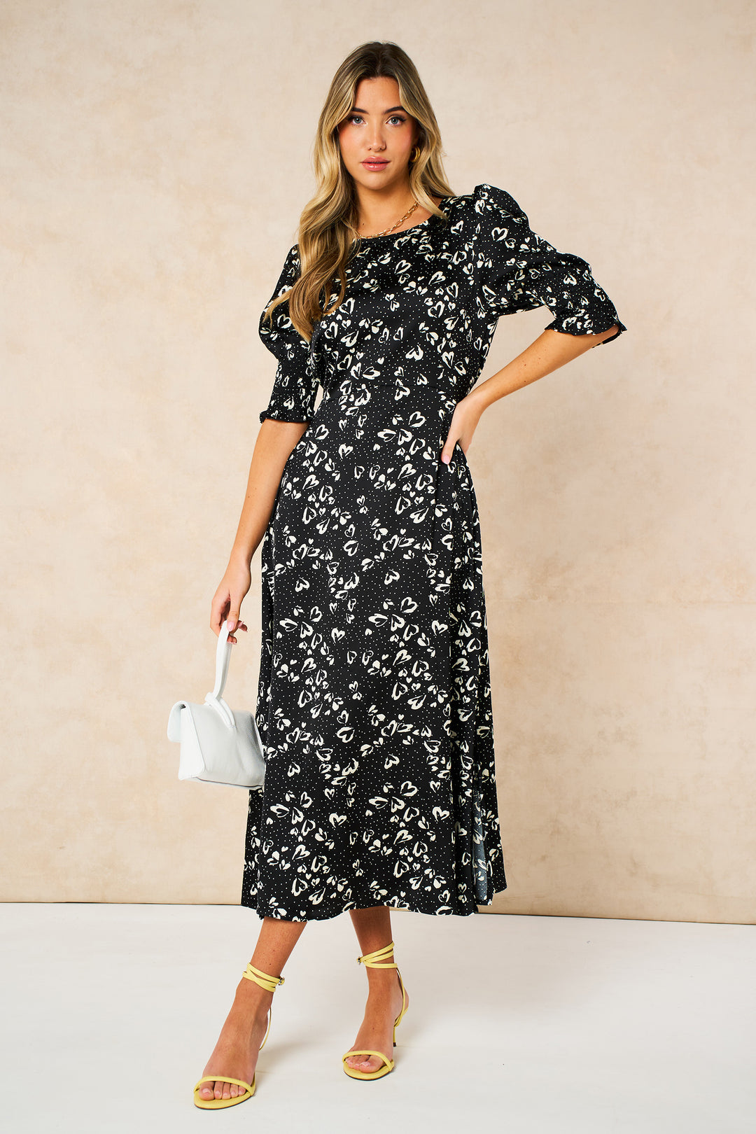 Love-Hearts-Midi-Tea-Dress-in-Black-styled